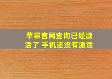 苹果官网查询已经激活了 手机还没有激活